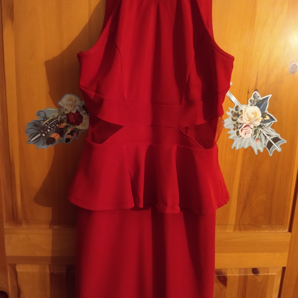 Fire Engine Red Dress - Picture 3 of 8